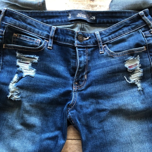 Hollister Super Skinny Light Distressed Jeans Sz 3 - Picture 3 of 5